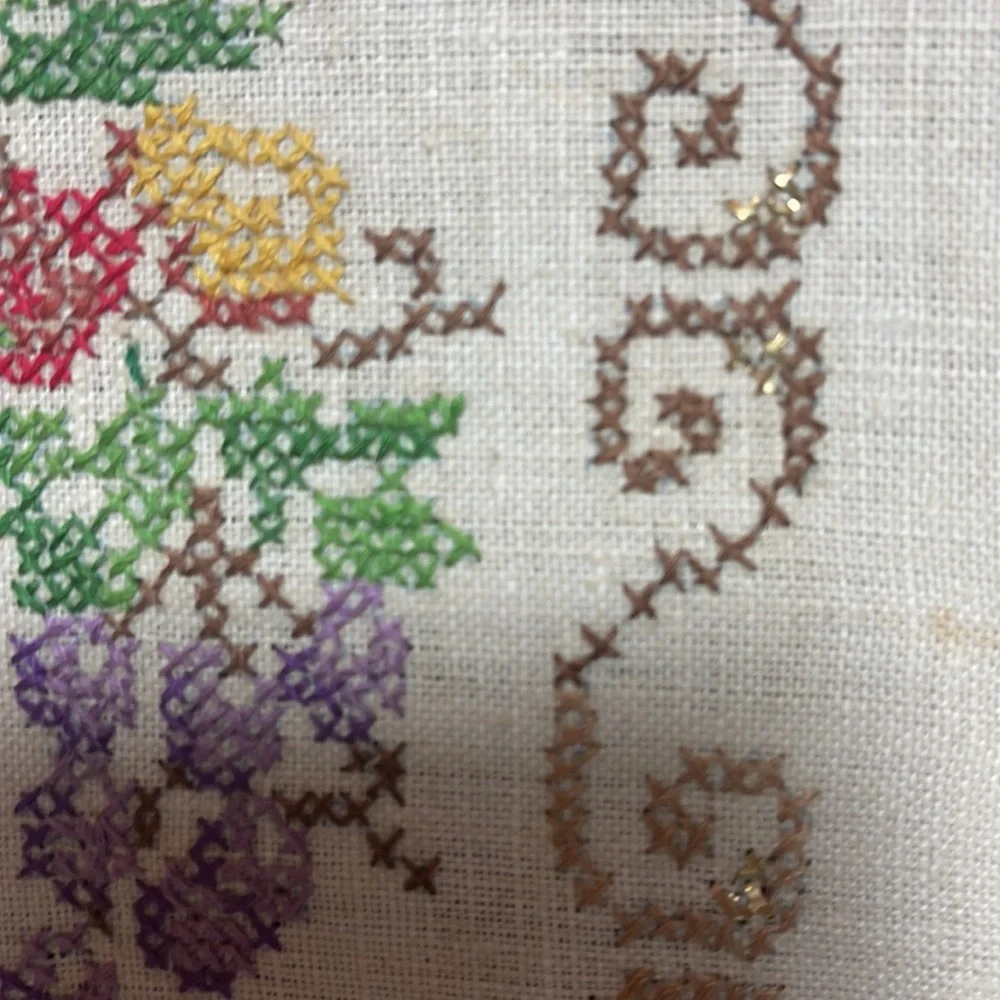Vintage cross stitch tapestry no frame-this is a dying art & harder to find